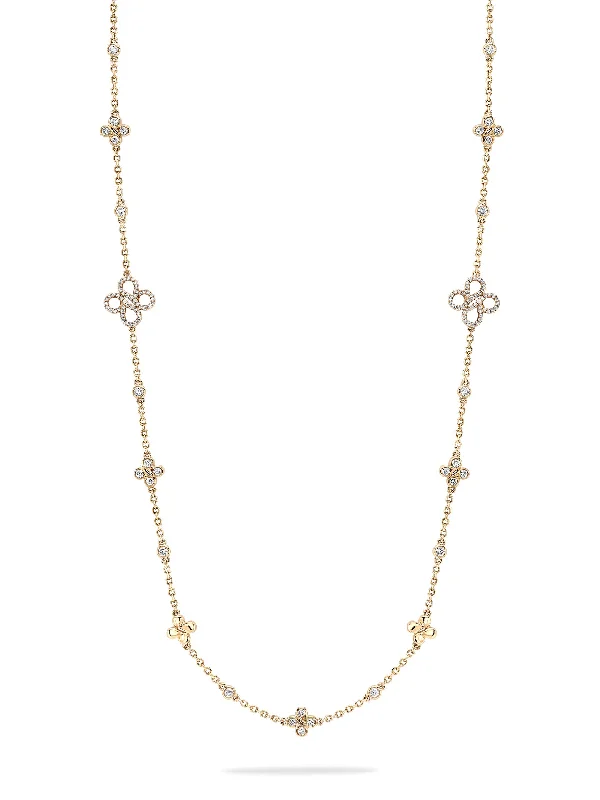 Luxury Beaded Necklace-Be Boodles Medium Long Rose Gold Diamond Necklace