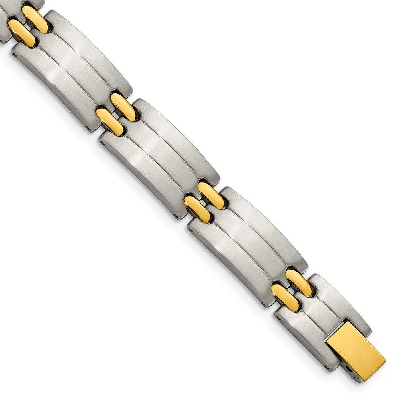 Luxury Gemstone Bracelet-Stainless Steel Yellow IP-plated Bracelet