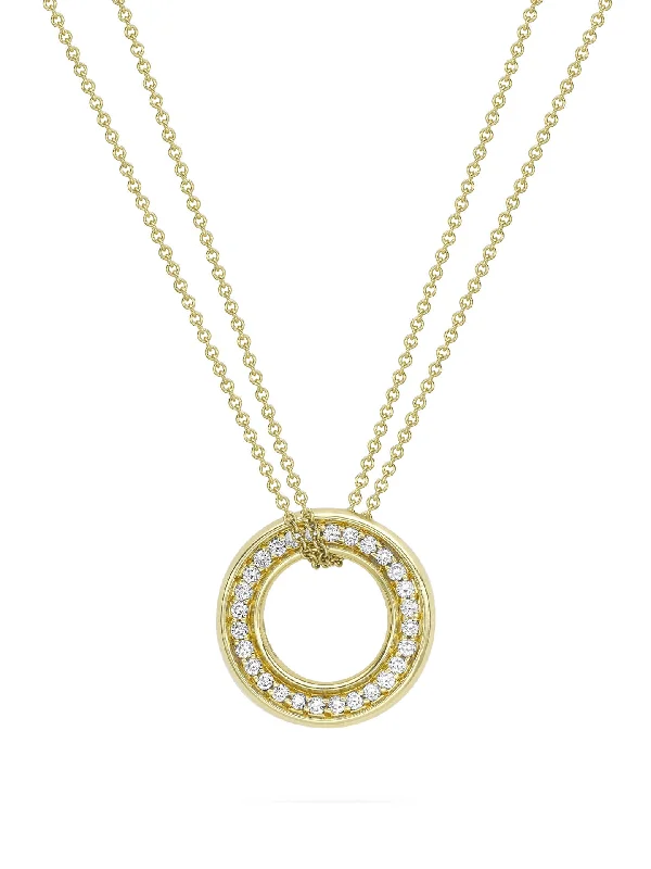 Custom Diamond Necklace-Roulette Medium Yellow Gold Diamond Pendant