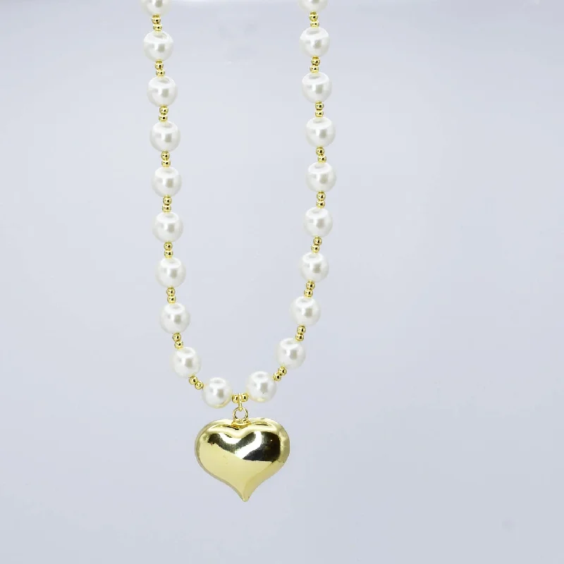 Customizable Crystal Necklace-Chunky Puffy Heart Necklace O32