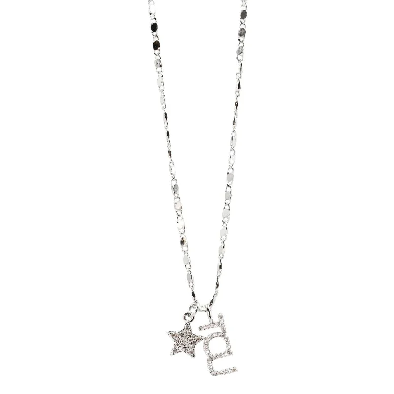 Trendy Layered Necklace for Teens-TCU Star Necklace Silver T32