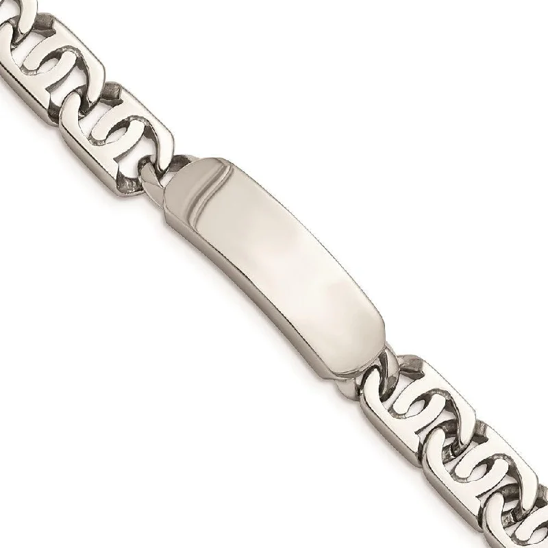 Elegant Diamond Bracelet for Weddings-Stainless Steel Polished ID 8.75in Bracelet