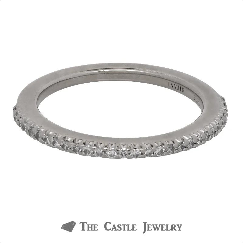 Simple Gold Wedding Band-Ritani Diamond Wedding Band Crafted in 18K White Gold