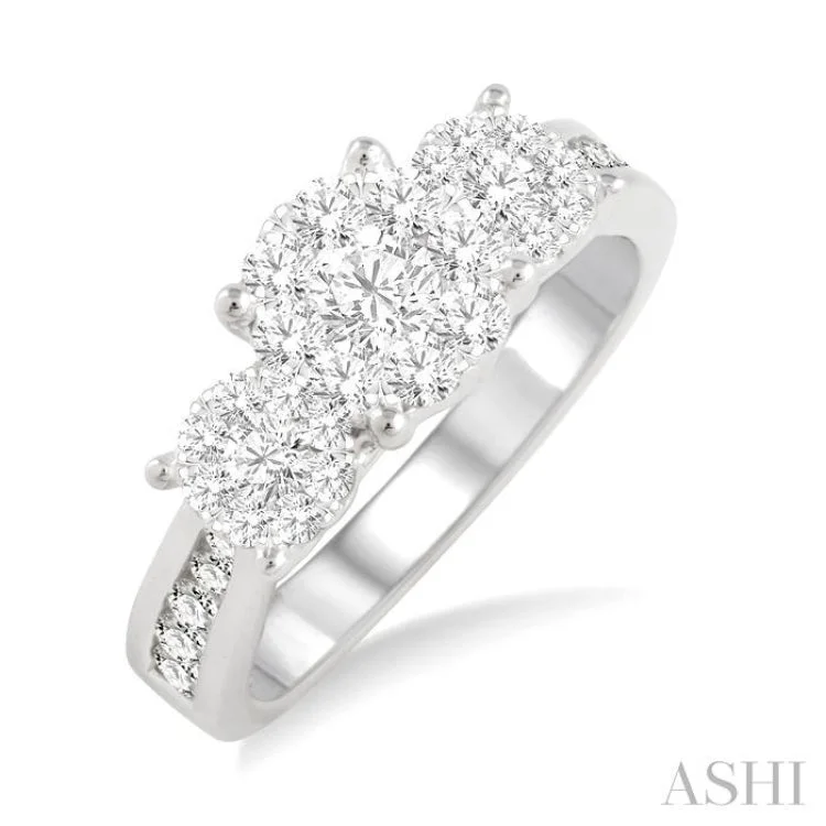 Custom Diamond Ring for Bride-1 Ctw Lovebright Round Cut Diamond Ring in 14K White Gold