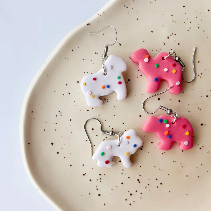 Modern Earrings for Teens-ANIMAL COOKIE EARRINGS (SILVER)