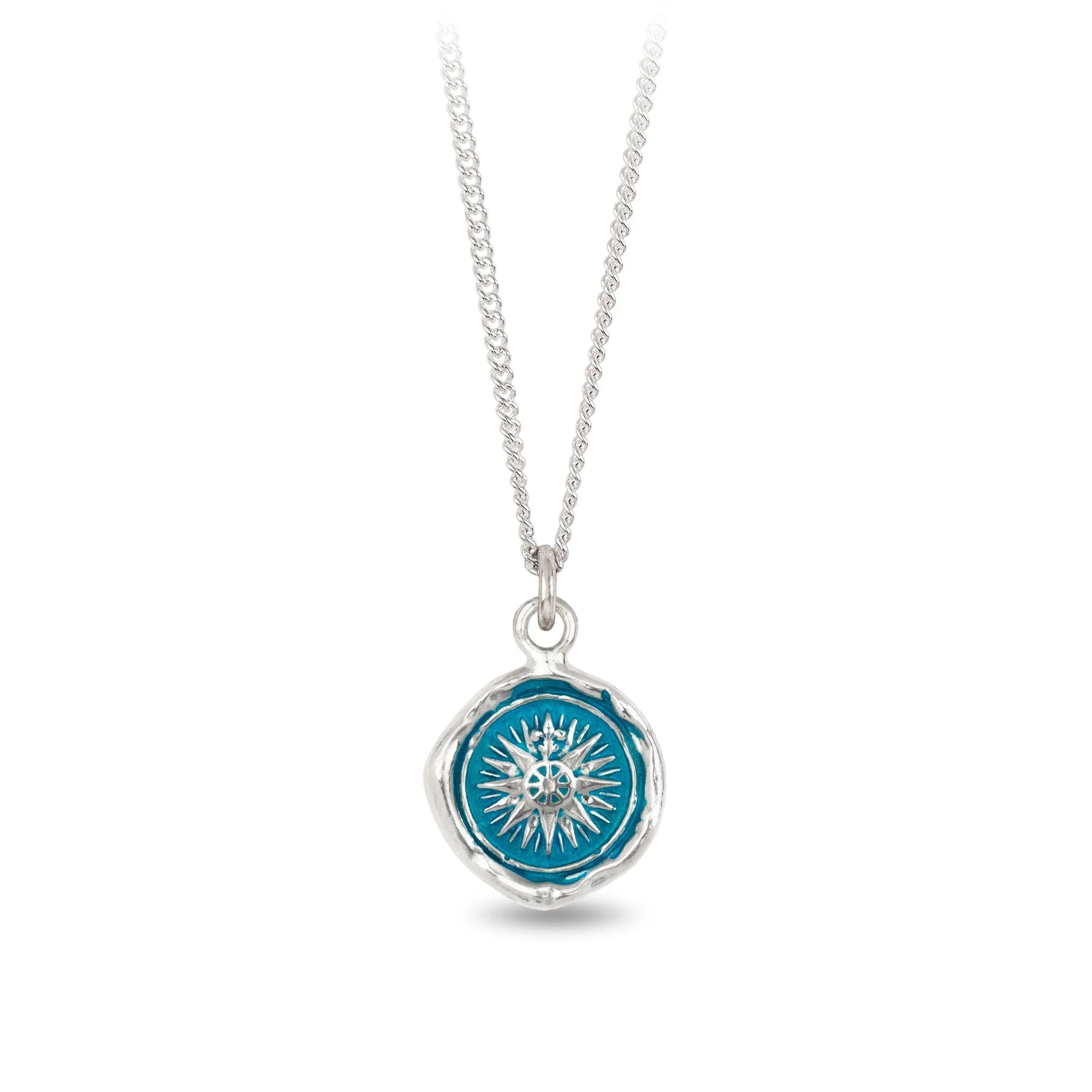 Wedding Necklace with Crystals-Direction Capri Blue True Colors Talisman Necklace