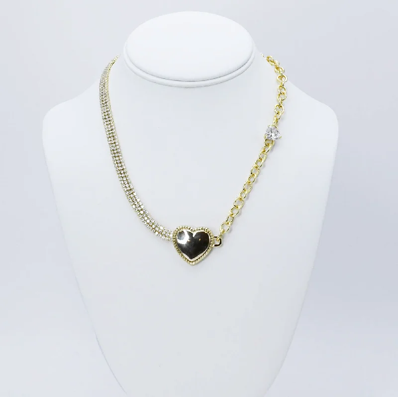 Simple Gold Necklace-Heart of Light Necklace N25