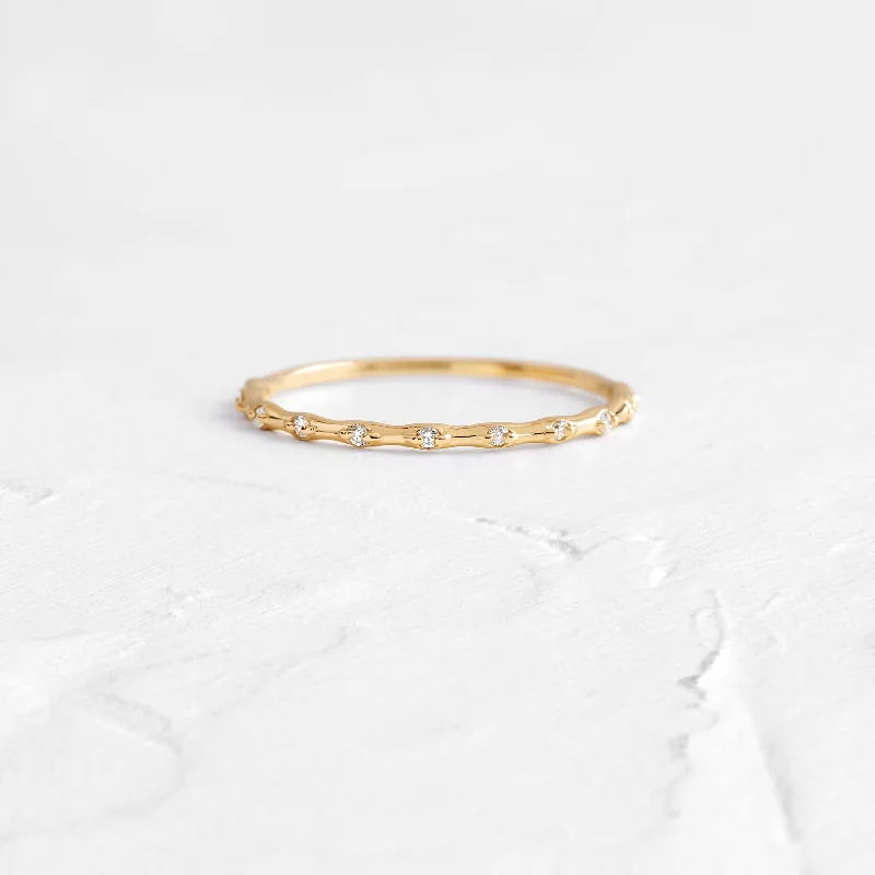 Classic Wedding Band with Diamonds-Upon a Star Band