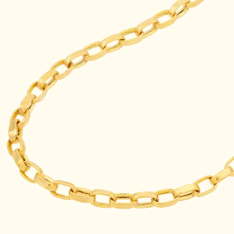 Fashionable Necklace for Women-Rectangular Link Choker Chain Necklace