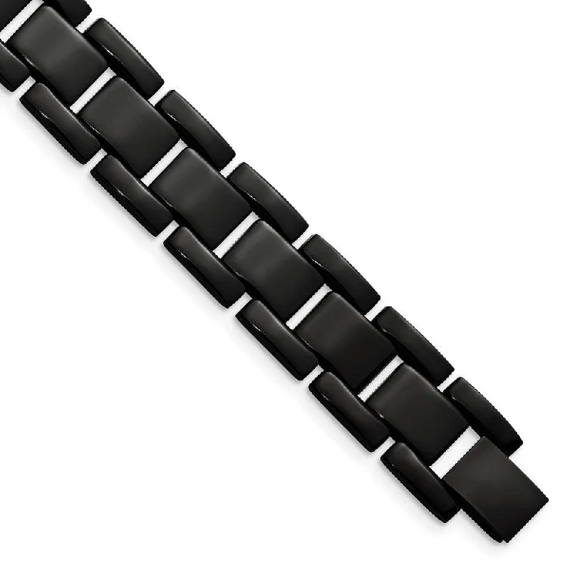 Luxury Men’s Bracelet-Stainless Steel Black IP-plated 8.25in Bracelet