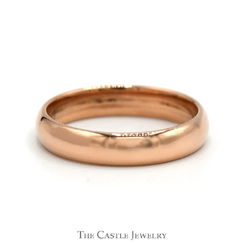 Customizable Engagement Ring-4.25mm Polished Comfort Fit Wedding Band in 10k Rose Gold