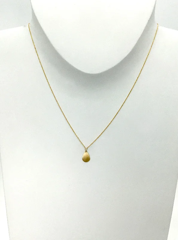 Handmade Gold Necklace-Carla Caruso Single Teardrop Necklace