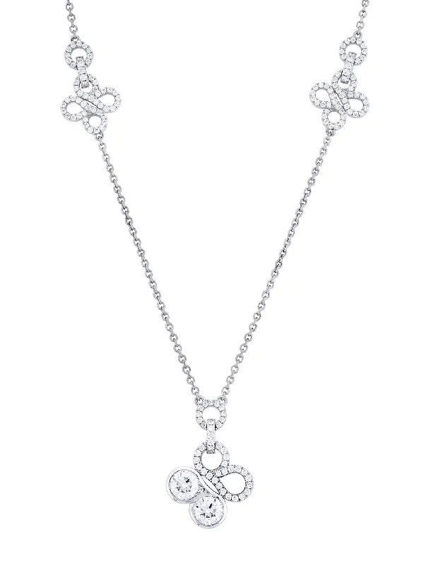 Unique Gold Necklace-Be Boodles Large White Gold Diamond Pendant