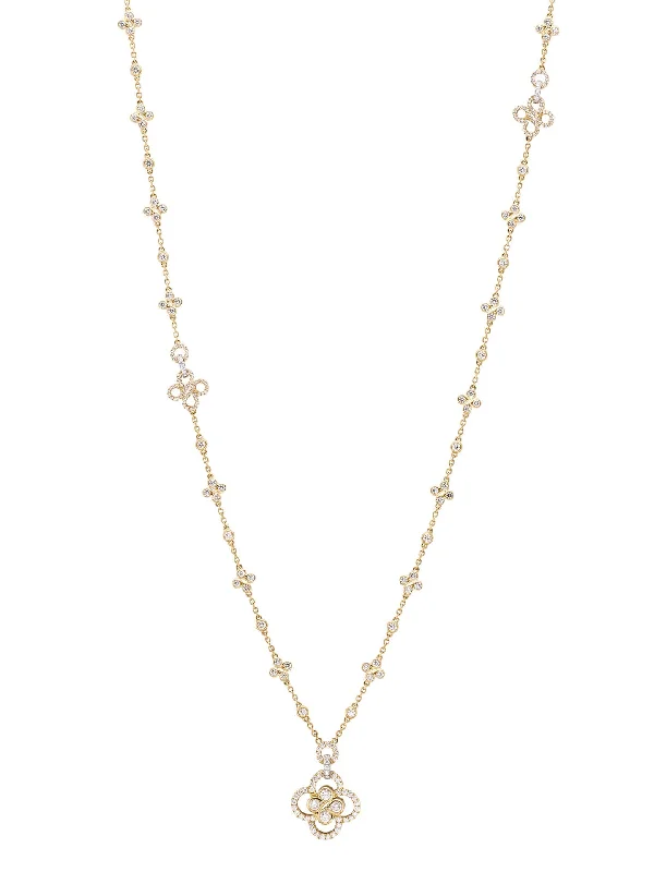 Heart Necklace with Diamonds-Be Boodles Long Yellow Gold Necklace