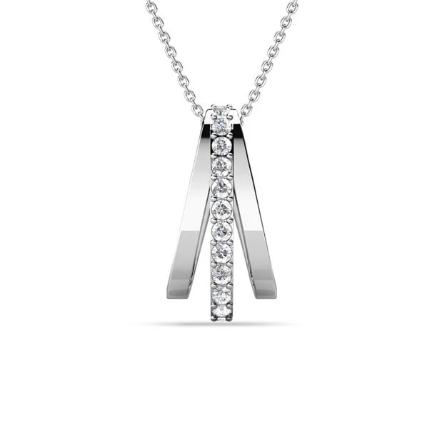 Trendy Necklace for Teens-Bella 18k White Gold Plated Necklace with Swarovski Crystals