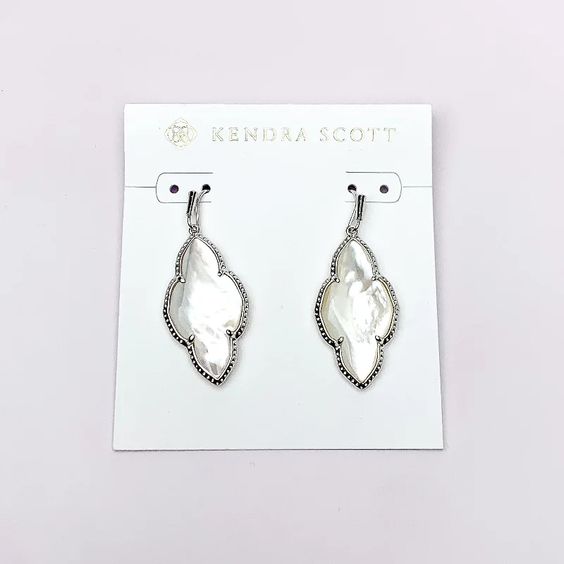 Beautiful Pearl Drop Earrings-Kendra Scott | Abbie Silver Drop Earrings in Ivory Mother of Pearl