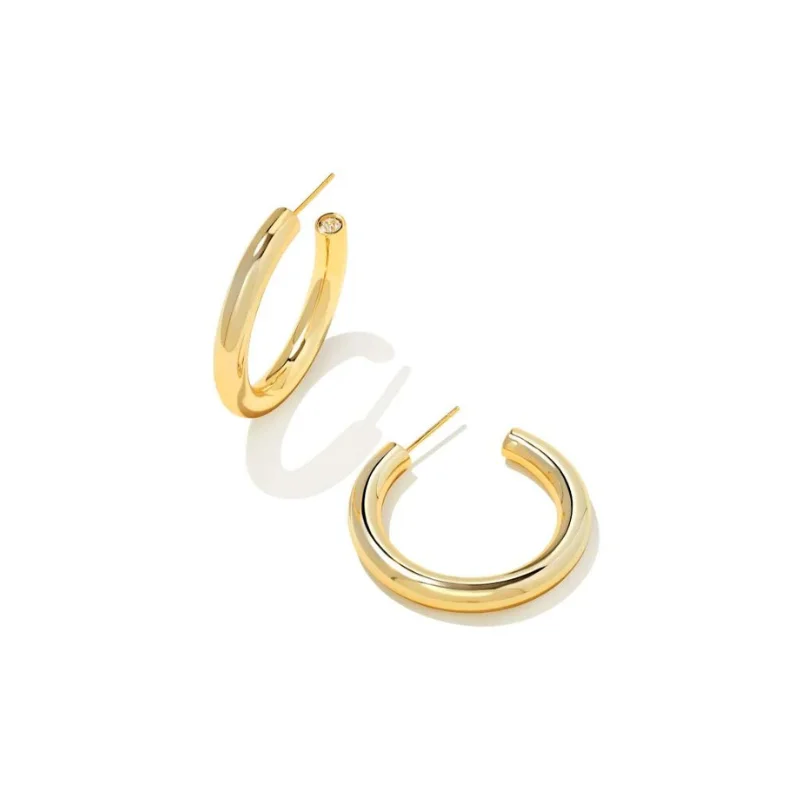 Round Hoop Earrings-Kendra Scott | Colette Hoop Earrings in Gold