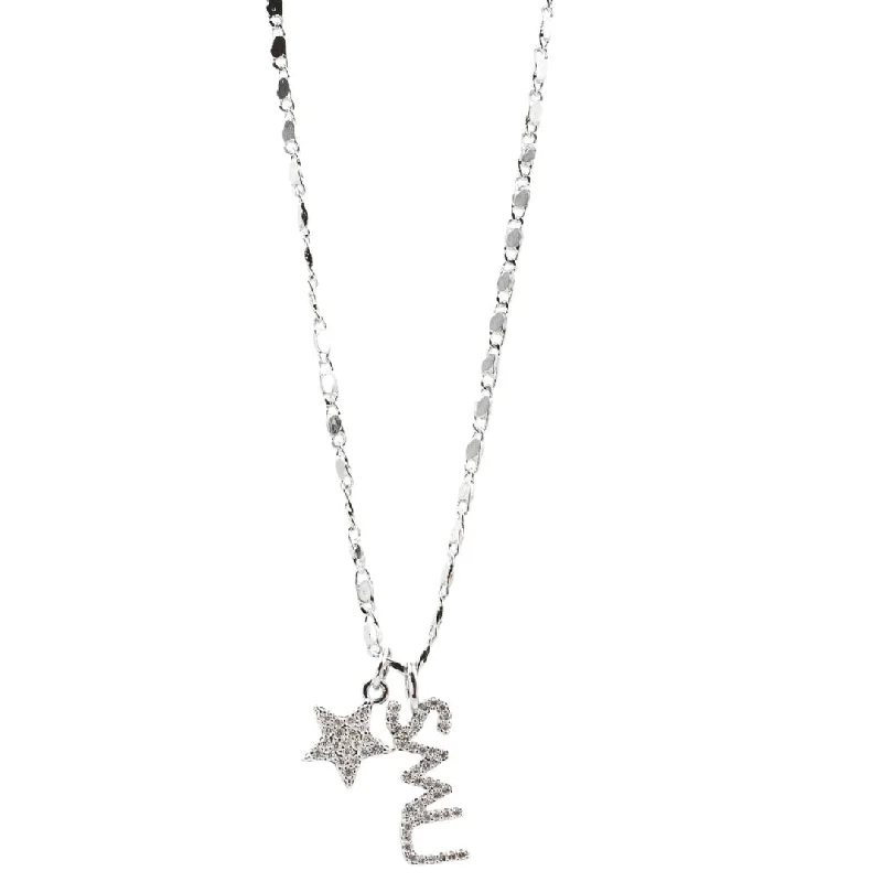 Double Chain Necklace-SMU Star Necklace Silver T34