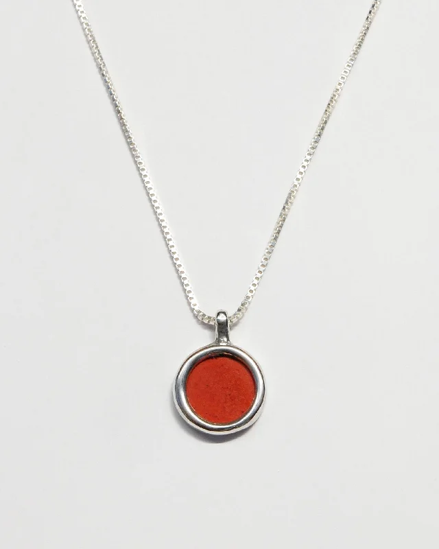 Long Pendant Necklace-Mare Necklace in Red Jasper