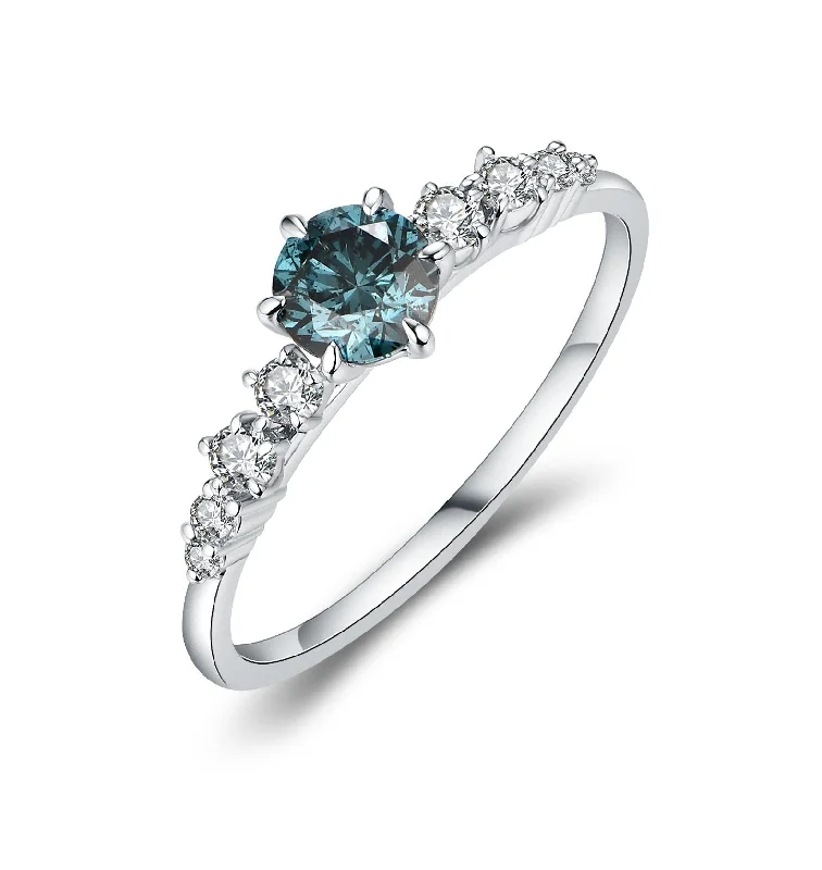 Designer Gold Ring-Blue Diamond Galaxy Ring