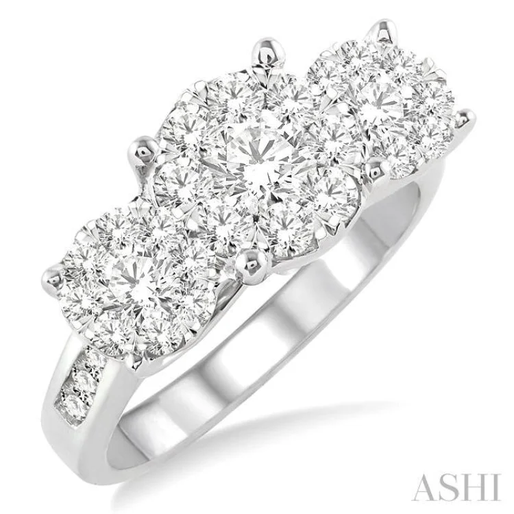 Classic Wedding Band with Diamonds-2 Ctw Lovebright Round Cut Diamond Ring in 14K White Gold