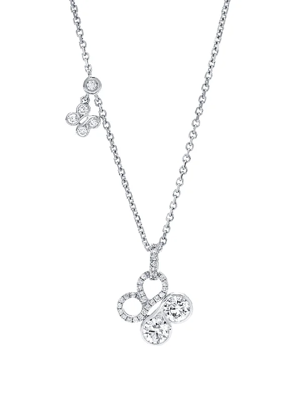 Wedding Necklace with Sapphire-Be Boodles White Gold Diamond Pendant