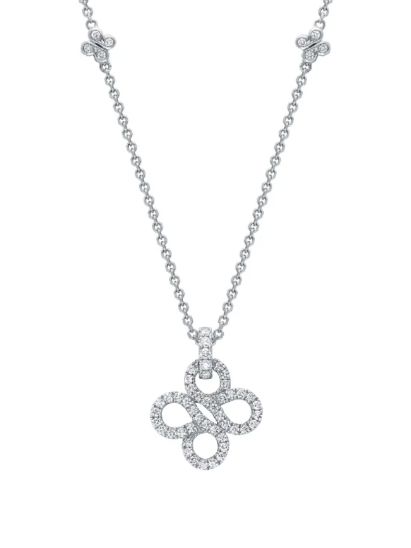 Sparkling Pendant Necklace-Be Boodles Pavé White Gold Pendant