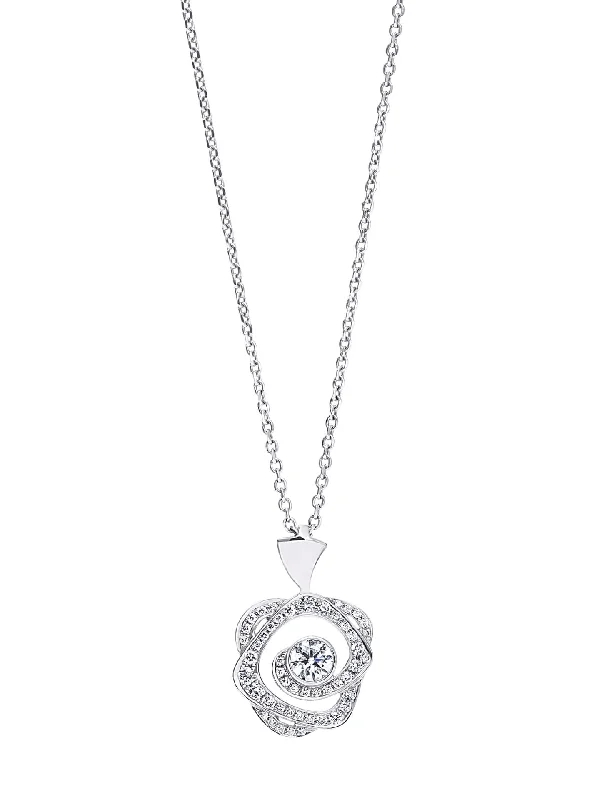 Heart Pendant Necklace-Maymay Rose Platinum Diamond Pendant