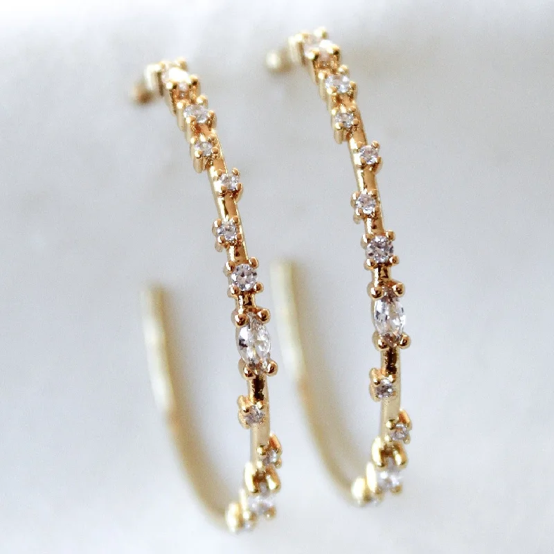 Unique Gold Earrings-Kinsey Designs | Chase Large Hoop Earrings in Gold