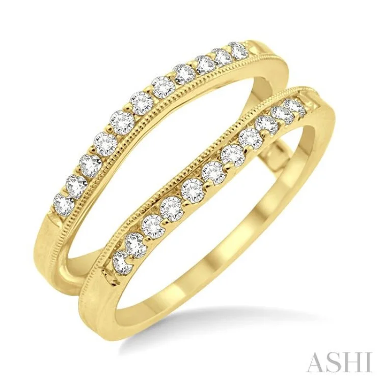 Sparkling Gold Engagement Ring-1/3 Ctw Round Cut Diamond Insert Ring in 14K Yellow Gold