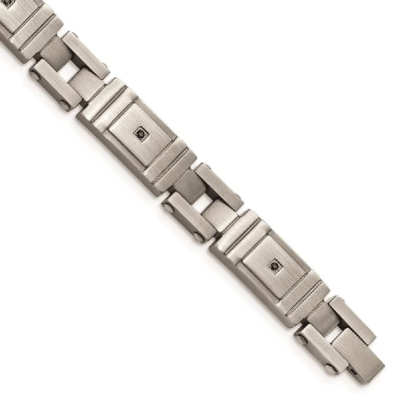 Dainty Silver Bracelet-Stainless Steel Antiqued Brushed CZ Bracelet