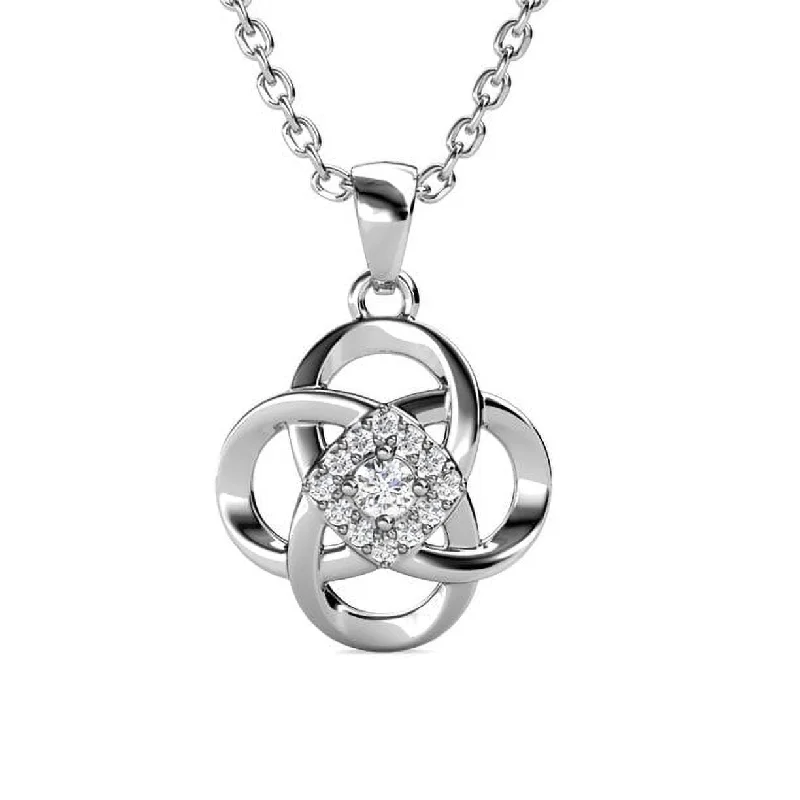 Bohemian Style Necklace-Nyssa 18k White Gold Plated Necklace with Swarovski Crystals