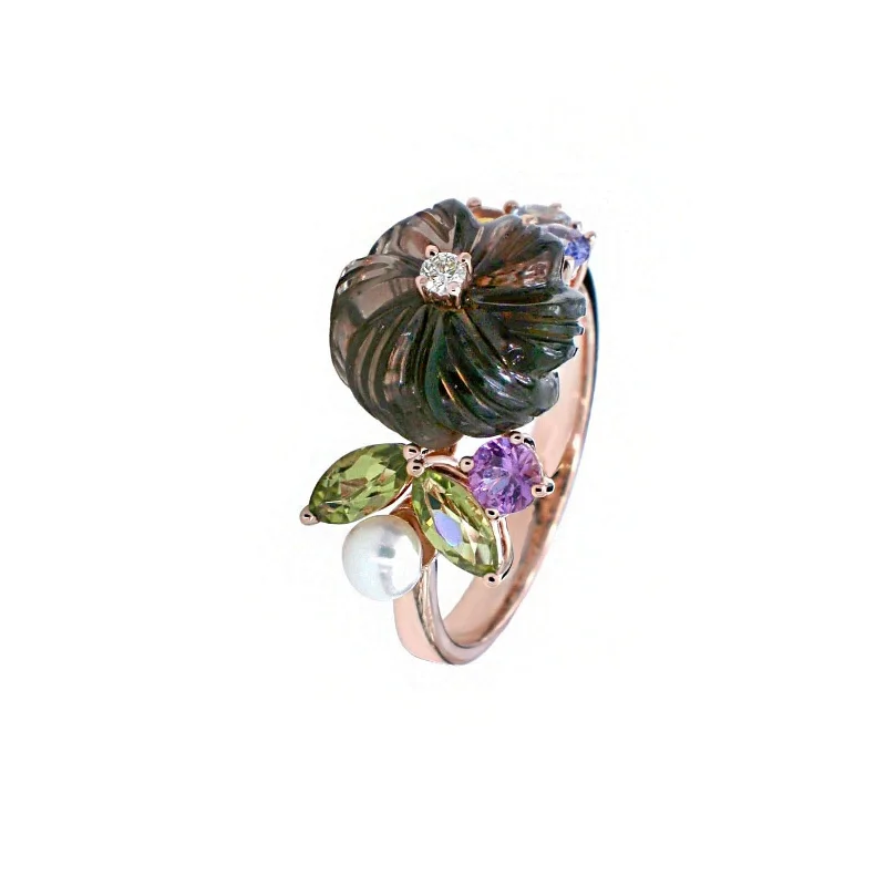 Luxury Wedding Band-Carved Floral Ring