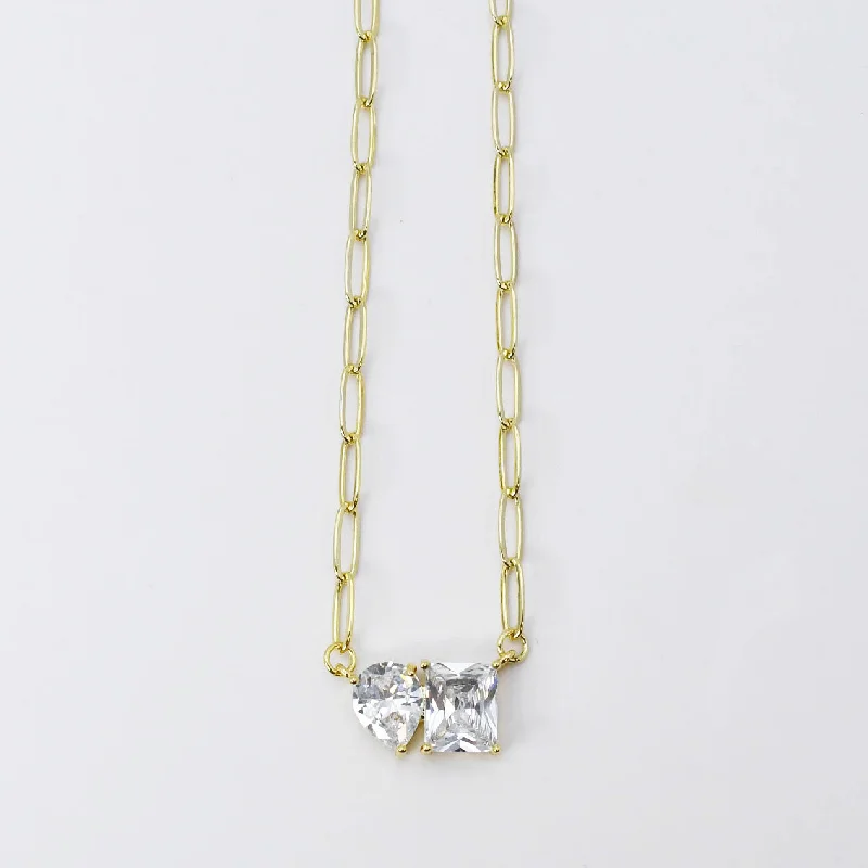 Wedding Necklace with Crystals-Double Harmony Necklace M4