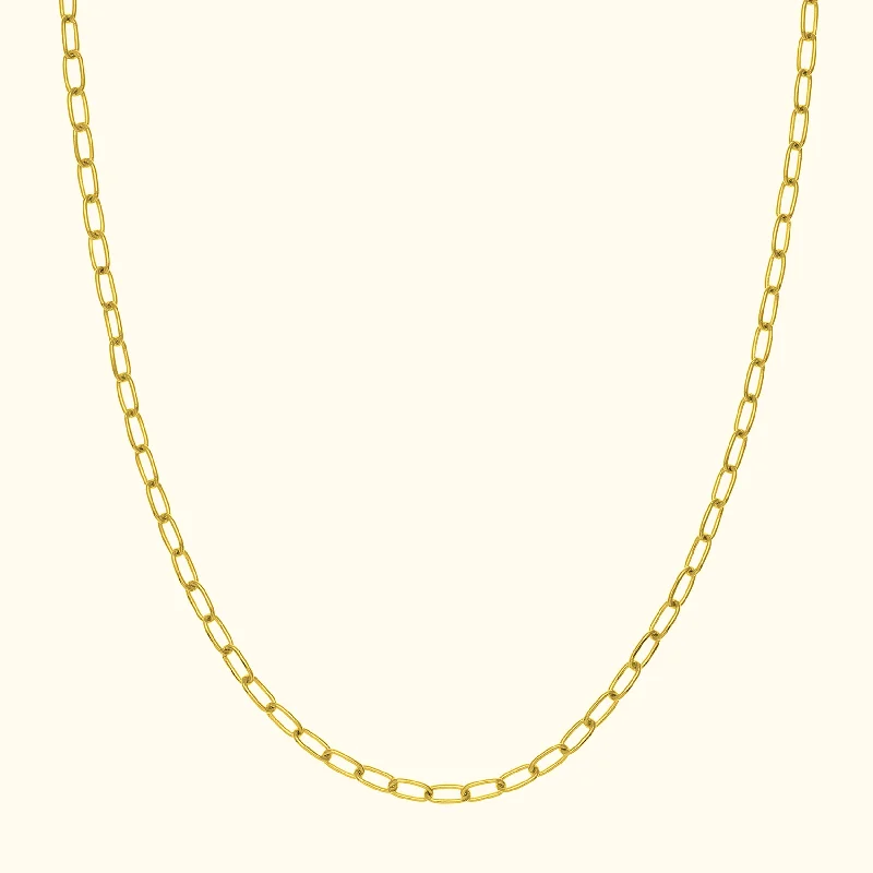 Unique Gold Necklace-Thick Paper Clip Chain Necklace