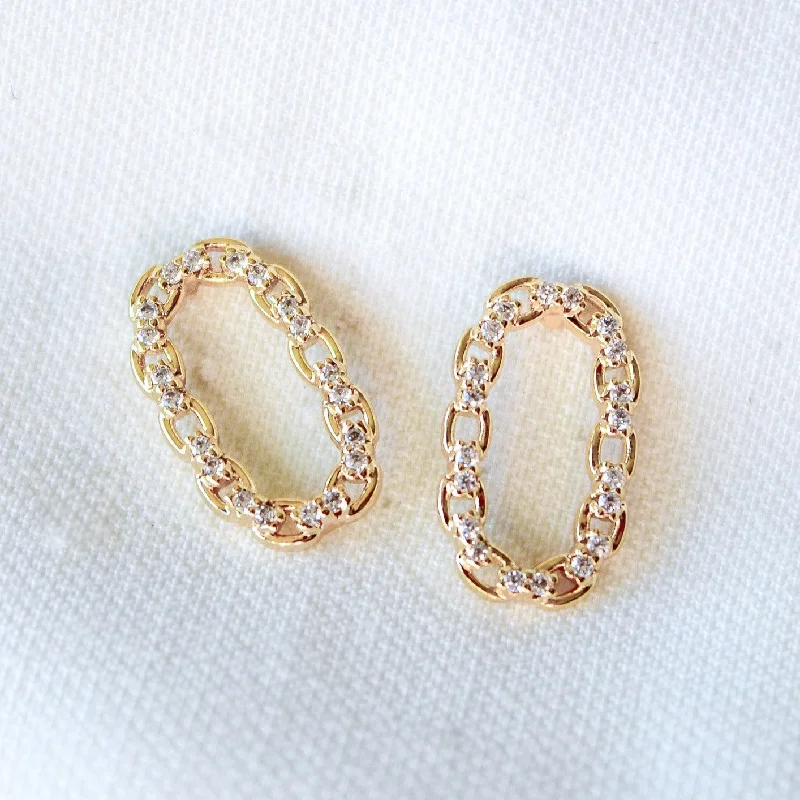 Fashion Earrings for Wedding Day-Kinsey Designs | Everly Gold Tone Post Earrings with CZ Crystal Accents