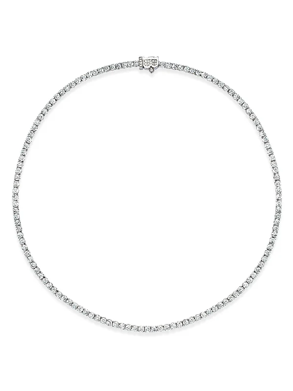 Customizable Wedding Necklace-Classic Line Diamond Platinum Necklace