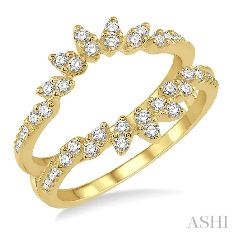 Stunning Wedding Ring Set for Women-1/2 Ctw Mini Marquise Mounts Round Cut Diamond Insert Ring in 14K Yellow Gold