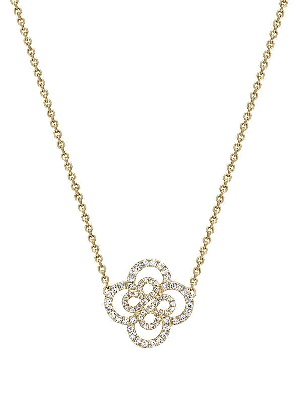 Sparkling Sapphire Necklace-Be Boodles Double Motif Yellow Gold Pendant