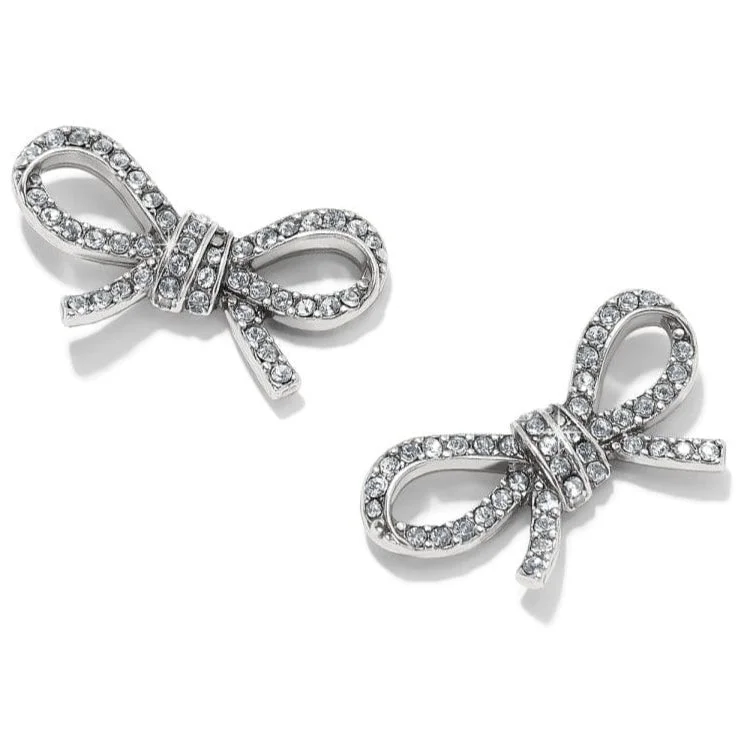 Luxury Diamond Earrings-Brighton | Illumina Bow Post Earrings in Silver