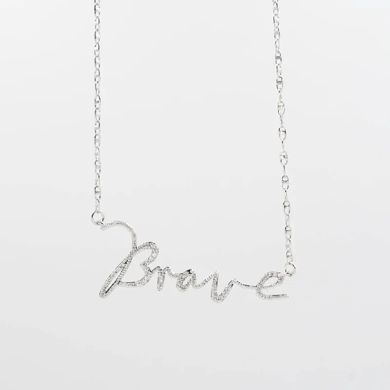 Customizable Wedding Necklace-Brave Necklace Silver I-39