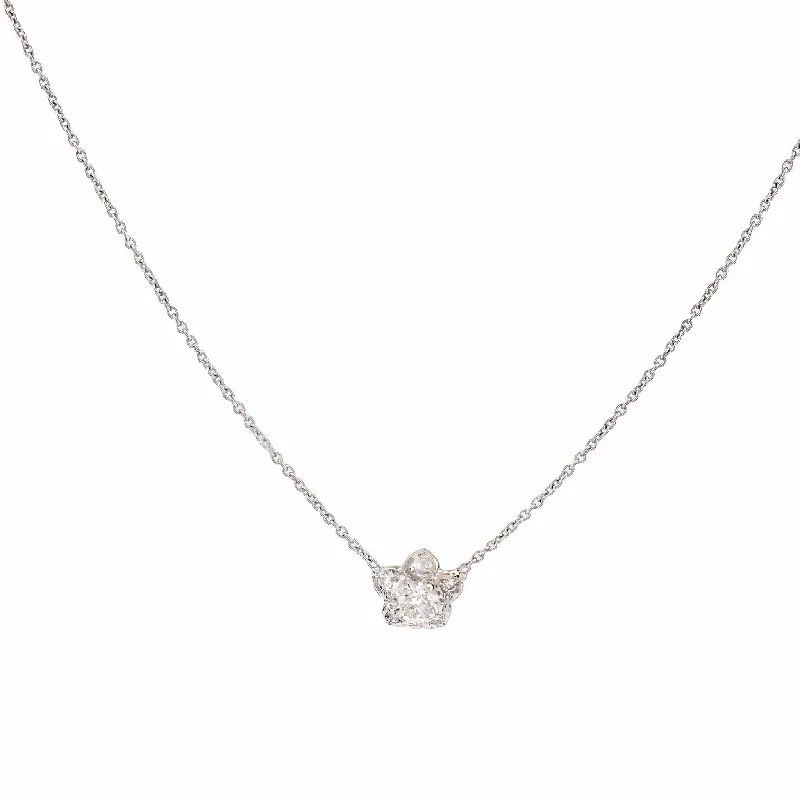 Fashionable Pendant Necklace-Antique Style .35 Carat Diamond Platinum Flower Necklace