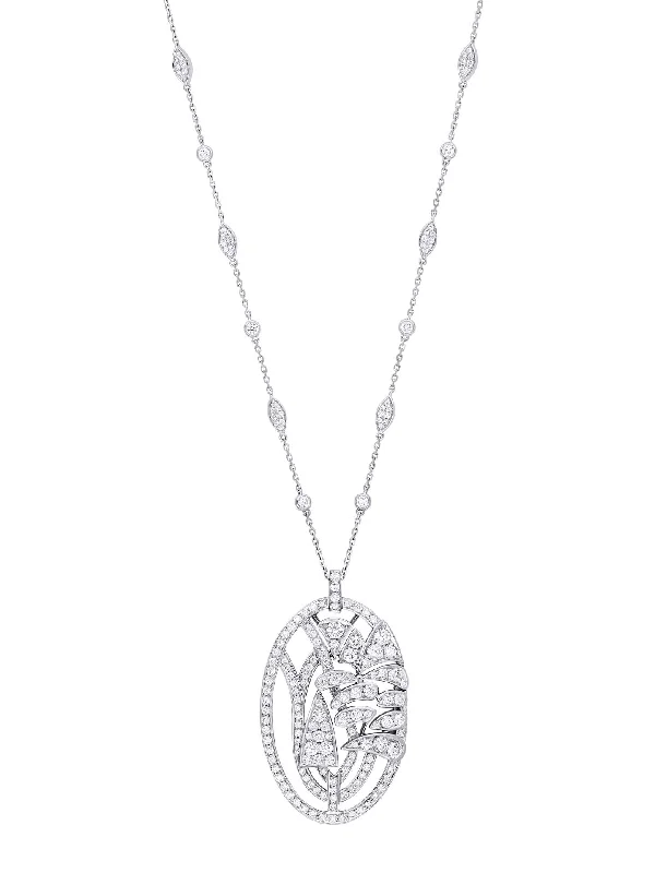 Pendant Necklace with Birthstone-Rievaulx Diamond Platinum Pendant