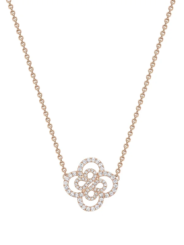 Elegant Wedding Jewelry Necklace-Be Boodles Double Motif Rose Gold Pendant