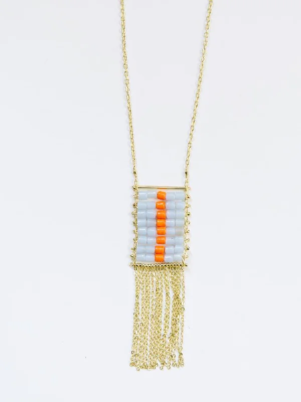 Trendy Wedding Necklace-Florentina Necklace - Orange