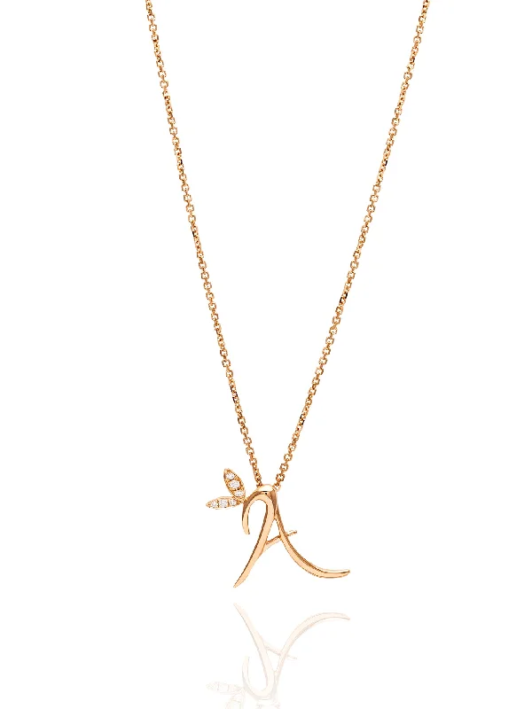 Classic Gold Necklace-Love Letter Rose Gold Pendant