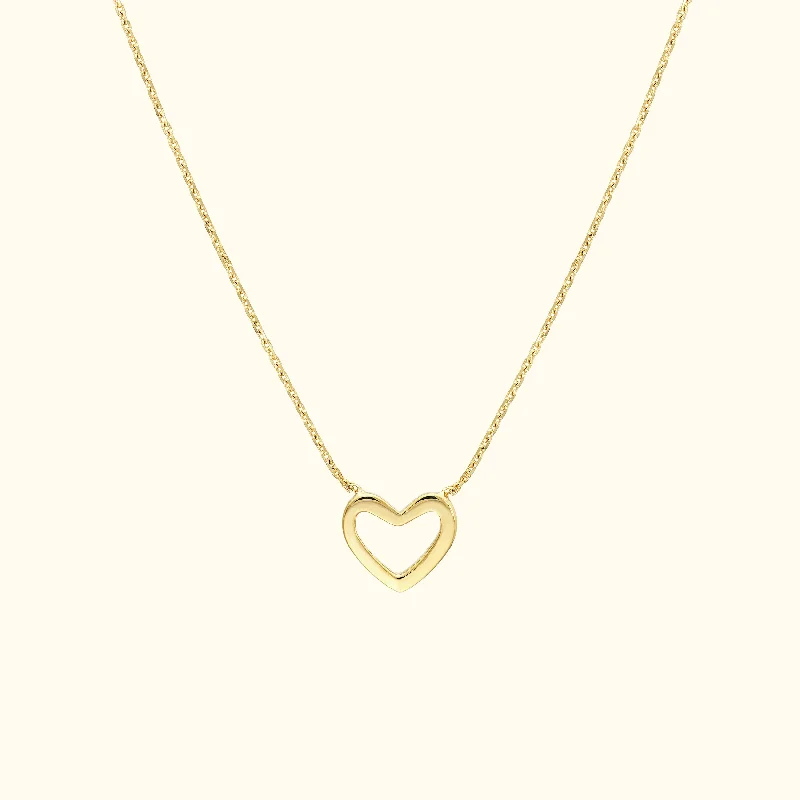 Luxury Wedding Necklace-Mini Open Heart Necklace