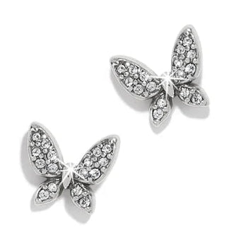 Silver Earrings with Crystals-Brighton | Enchanting Butterfly Post Earrings in Silver