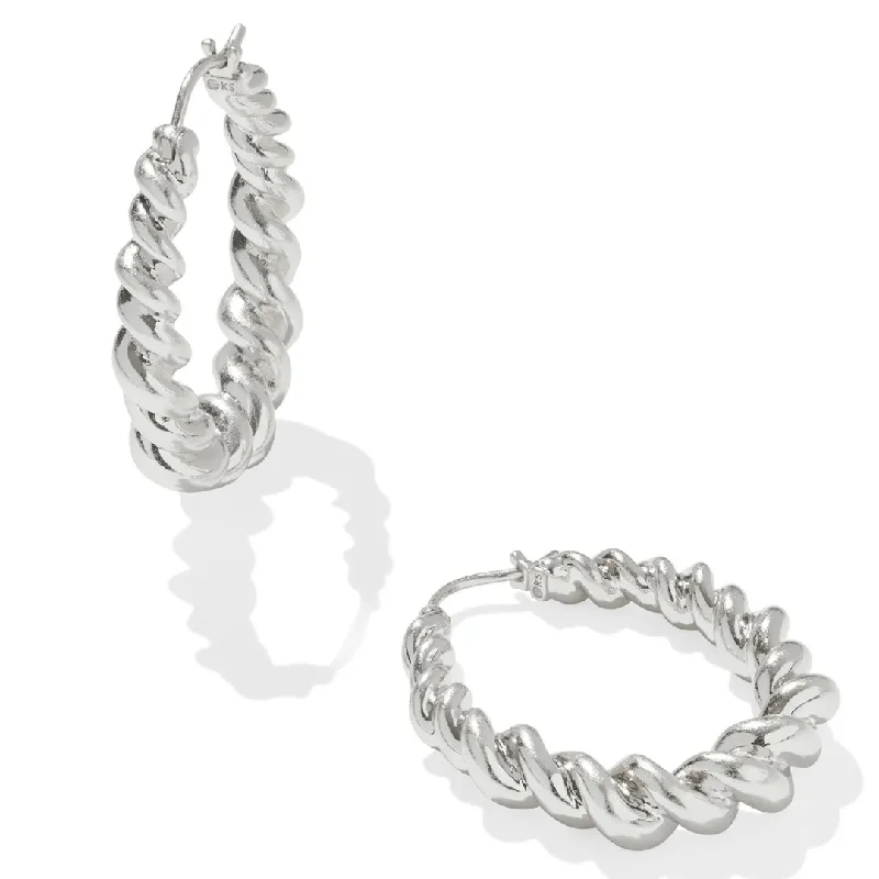 Stunning Wedding Earrings-Kendra Scott | Haisley Hoop Earrings in Silver