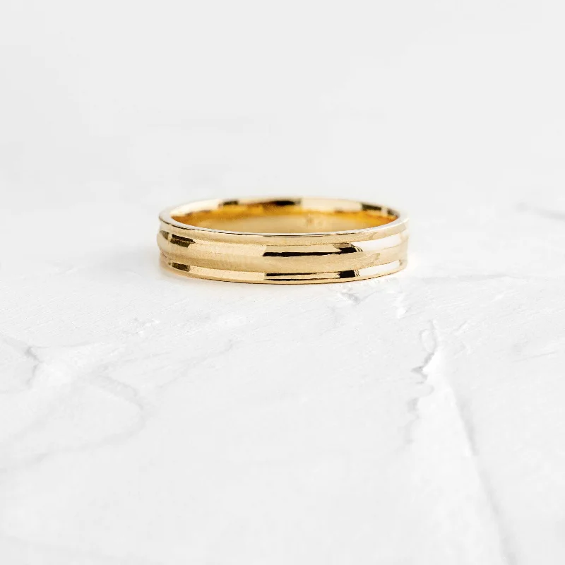 Rose Gold Engagement Ring-Rolled Band